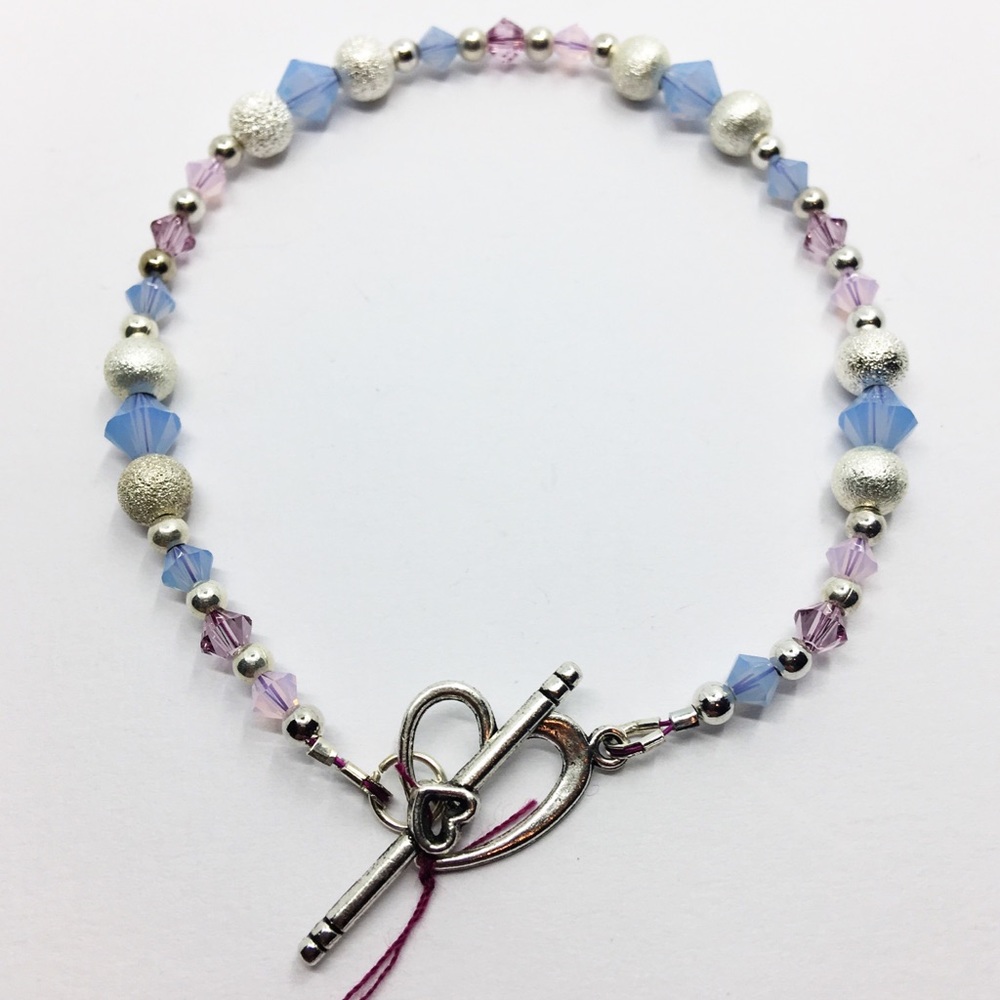Handmade Swarovski crystal silver-plated bracelet